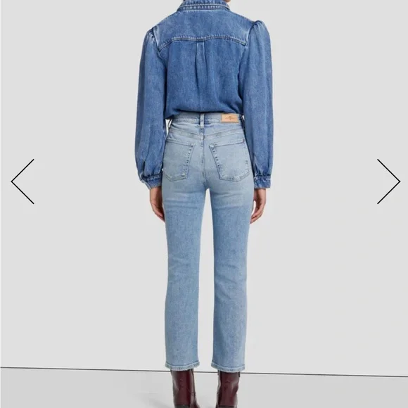 🎉 NWOT 🎉 7 For All Mankind High-Waisted Slim Kick Must Capri Size 28 - Picture 2 of 9